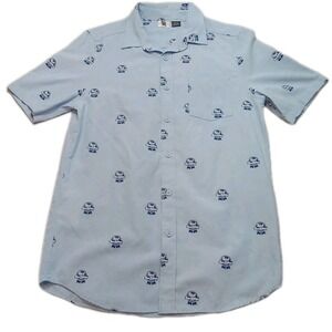 PABST BLUE RIBBON Mens Button-up Shirt Sz Medium AOP Casual PBR Beer Shirt